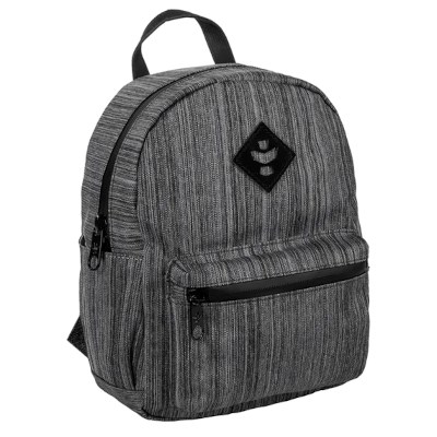 The Shorty Smell Proof Mini Backpack Striped Dark Grey by Revelry Supply