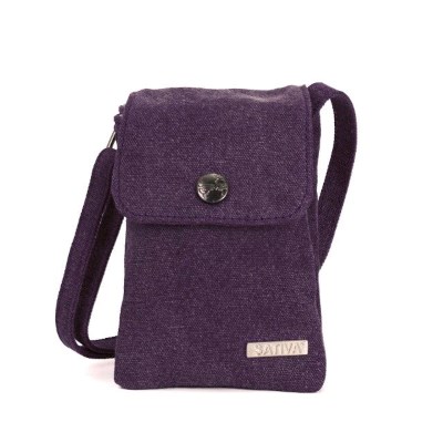 Hemp Tiny Shoulder Bag Plum by Sativa Bags