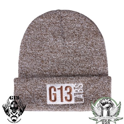 G13 Labs Stamp Logo Cuff Beanie Heather Brown