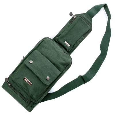 Hemp Sling Bag Dark Green by Sativa Bags