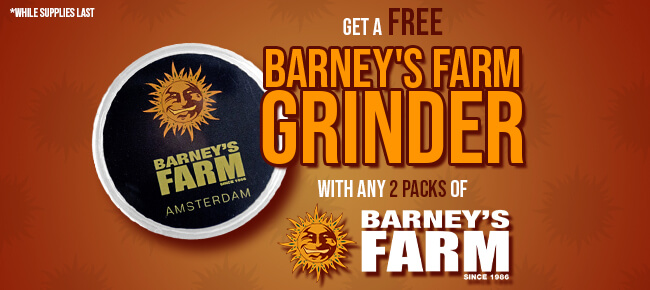 Barney's Farm - Buy Any 2 Packs - Get 1 BF Logo Grinder