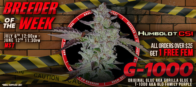 Humboldt CSI - Breeder of the Week - Spend $25 and get 1 FEM G-1000