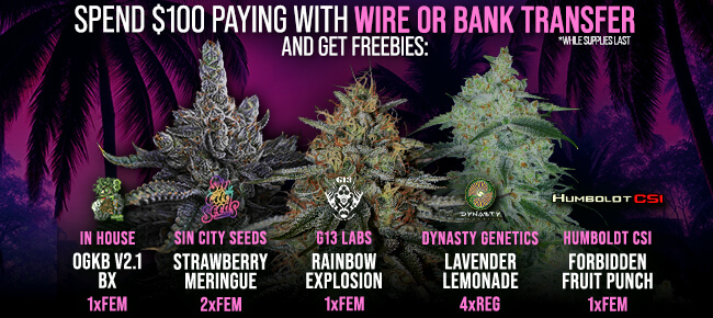 Spend $100 with Wire or Bank Transfer - Get FREEBIES!